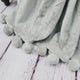 Pom Pom Flannel Fleece Throw Blanket, Silver Grey, 50" X 60"