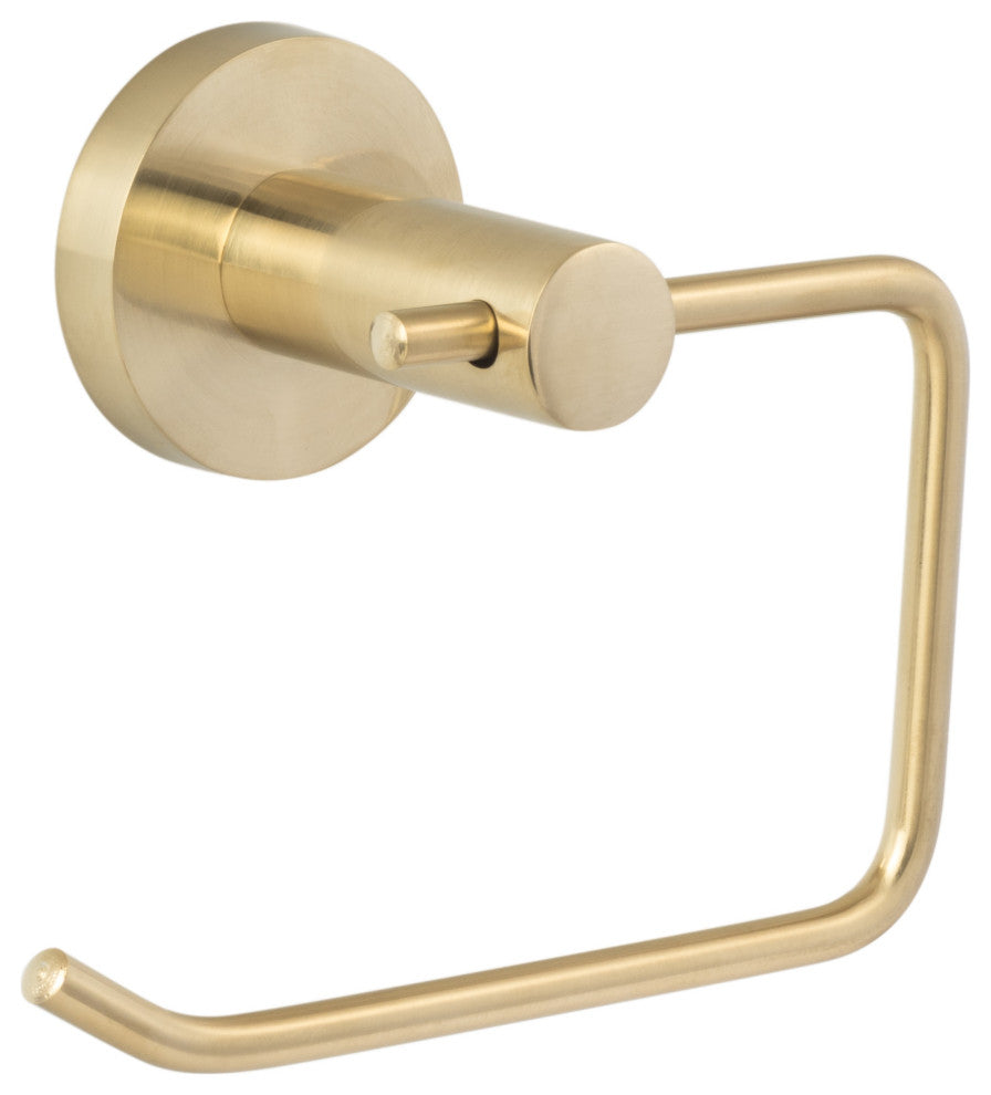 Lugano Bath Series, Single Post Paper Holder, Satin Brass