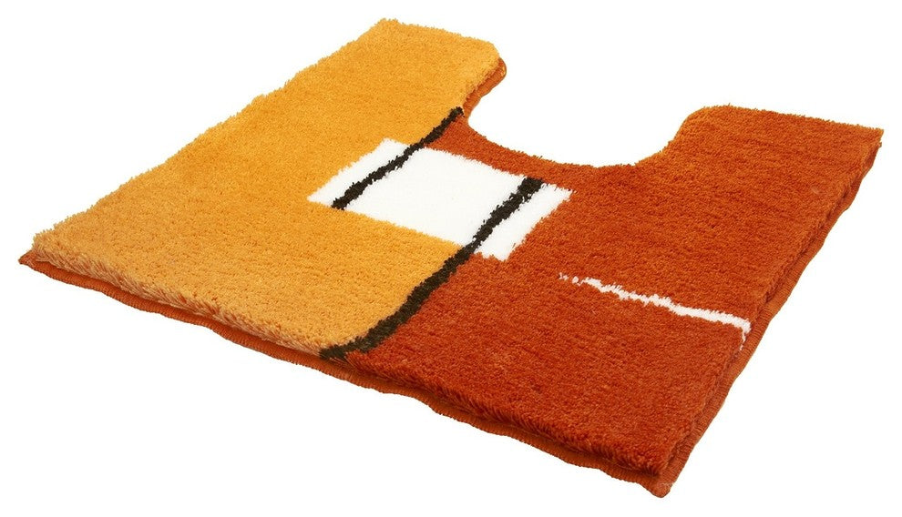 Chili Non Slip Machine Washable Modern Bath Rugs, Malaga, Pedestal