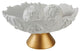 Benzara BM240863 Bowl With Baroque Scroll Design With 2 Spheres, White