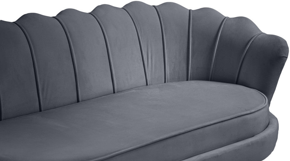 Gardenia  Velvet Upholstered Sofa, Gray
