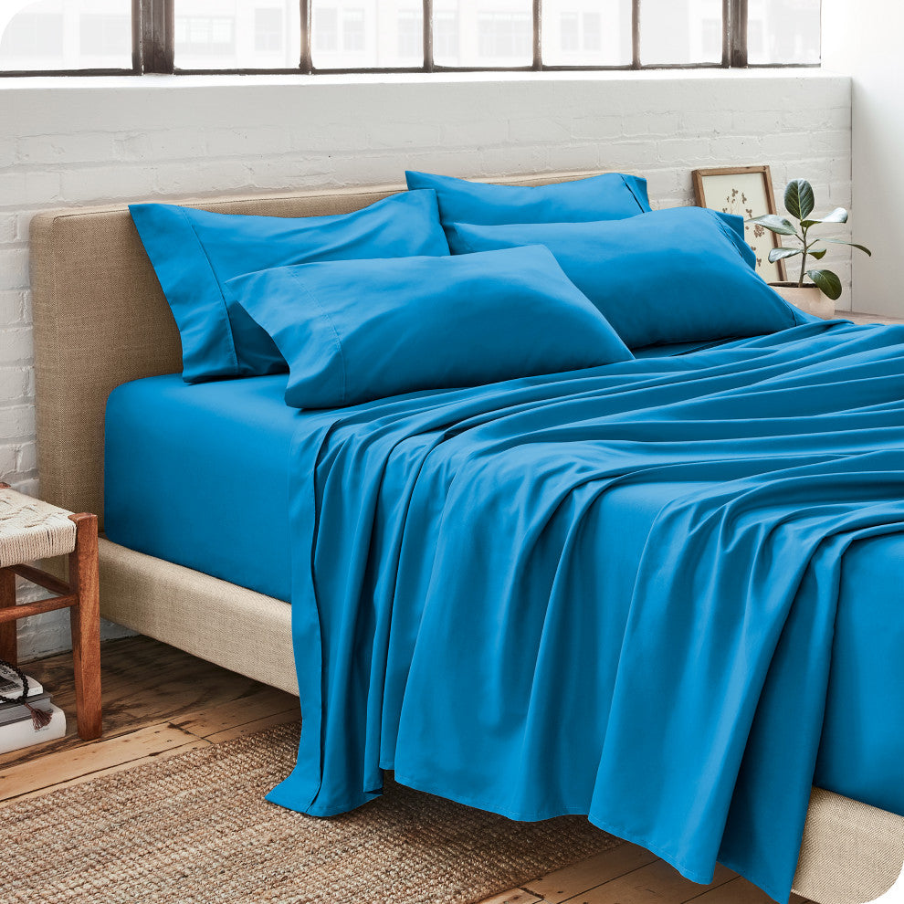 Bare Home 6-Piece Microfiber Sheet Set, Medium Blue, Full