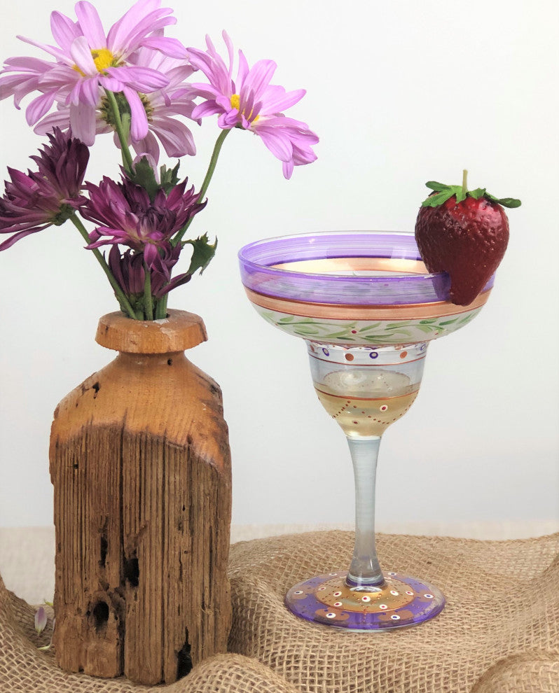 Mosaic Garland Margarita Glasses, Set of 2