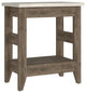 Paulson Rustic Side Table Onyx Top by RST Brands, Brown/White