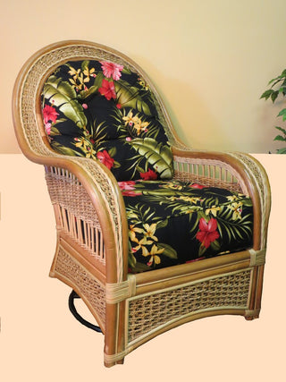 Spice Island Swivel Rocker in Natural, Mint Fabric