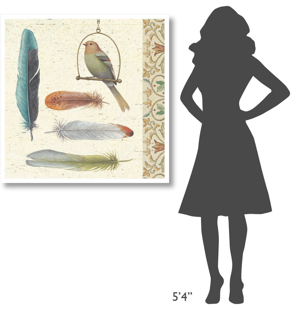 "Feather Tales II" Digital Paper Print by Daphne Brissonnet, 38"x38"