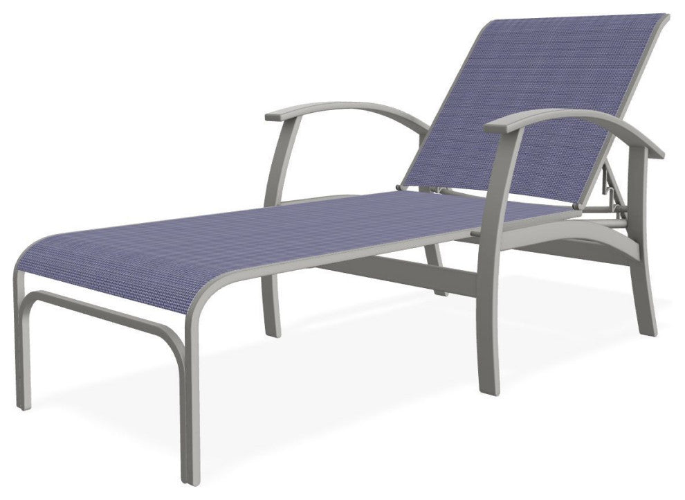 Belle Isle Sling 4-Position Outdoor Chaise Lounge, Breeze/Snow