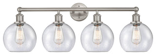 Athens 4-Light 35" Bath Vanity Light, Satin Nickel, Seedy