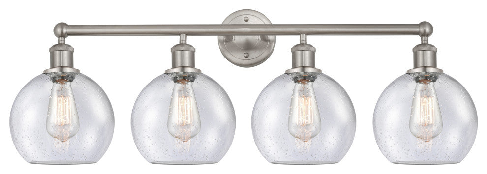 Athens 4-Light 35" Bath Vanity Light, Satin Nickel, Seedy