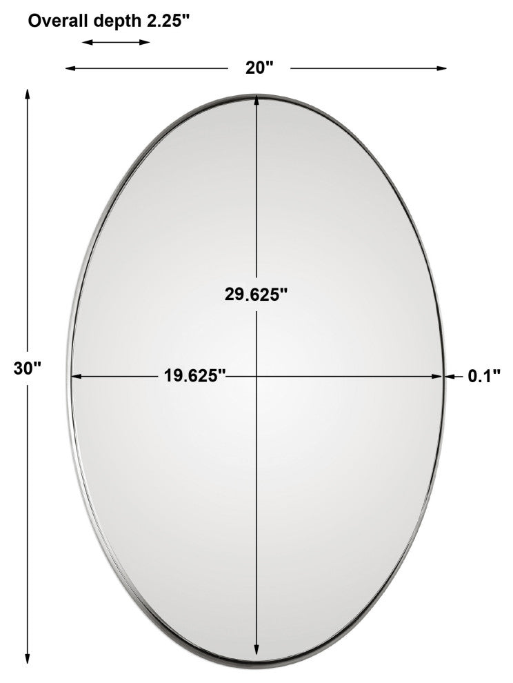 Uttermost Pursley Brushed Nickel Oval Mirror