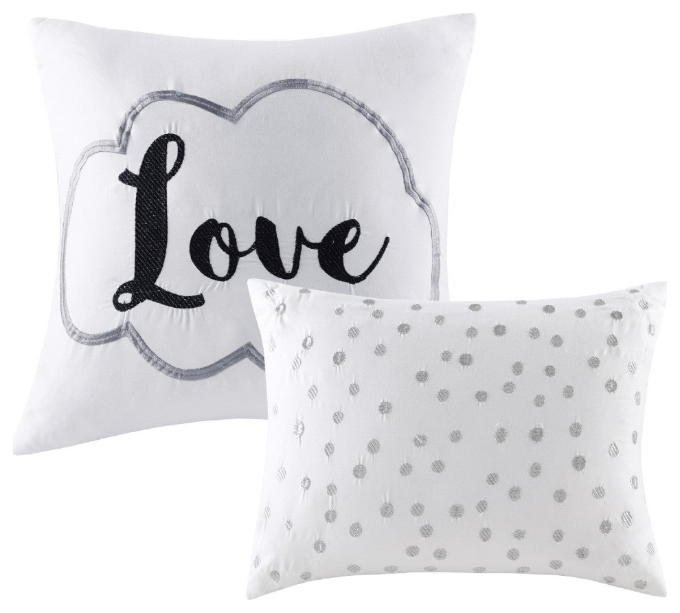 Intelligent Design Raina Metallic Printed Comforter Set, Grey/Silver