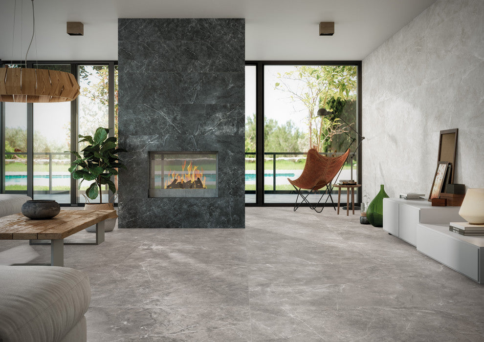 Amalfi Blanco Porcelain Tile, 40"x40"