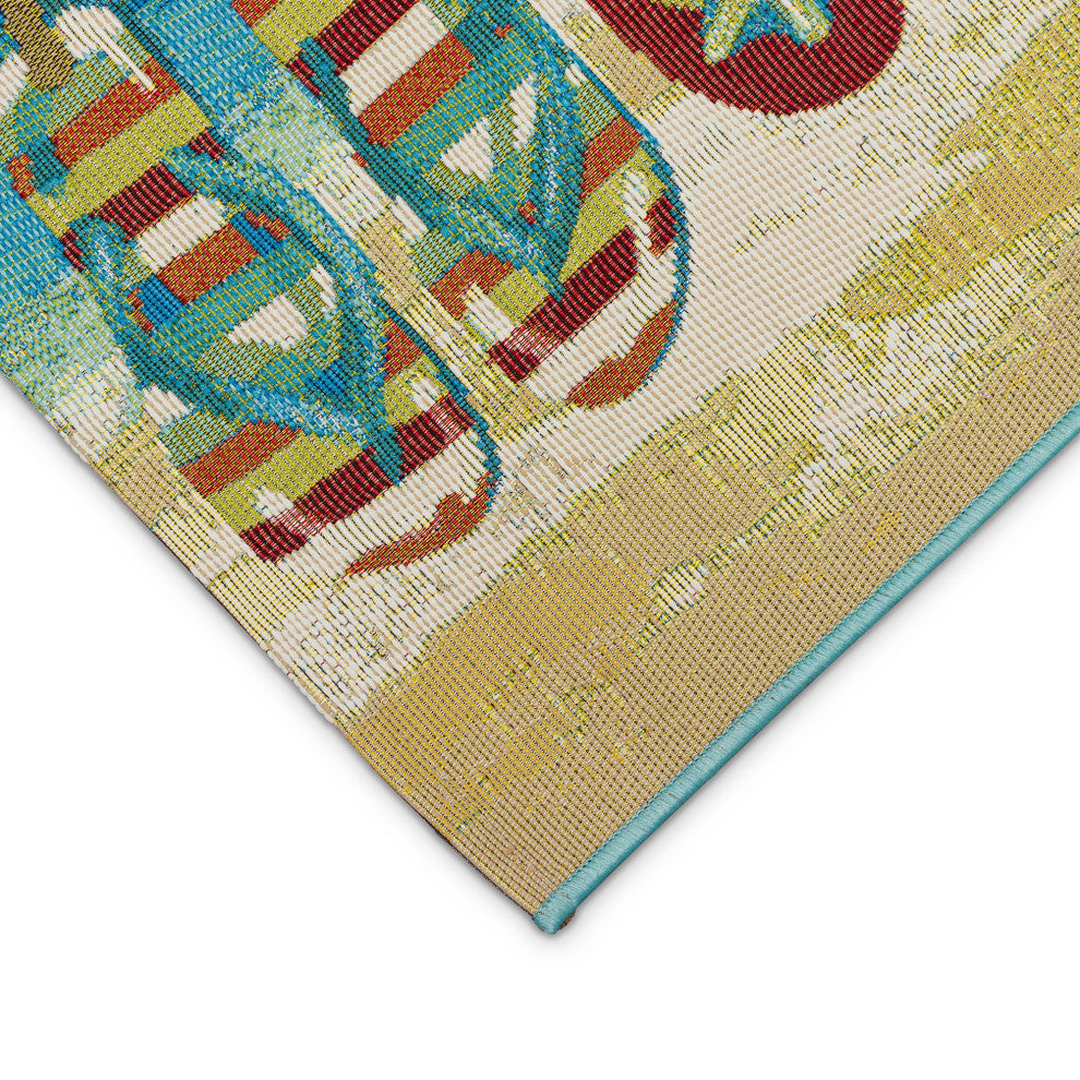 Esencia Flip Flops Forever Indoor/Outdoor Mat Blue 2'5"x3'11"