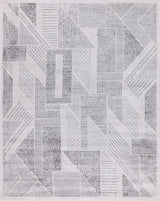 Low-Pile Auden Gray/Ivory Rug, Gray, 8'8"x12'