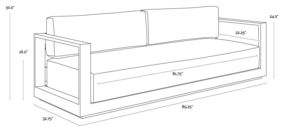 Tavira Sofa, Greige, Stinson White