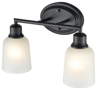 Amberle Collection 2-LIght 15.25" Matte Black Bathroom Vanity Light