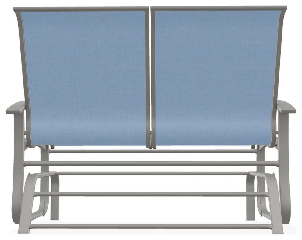 Belle Isle Sling 2-Seat Glider, Sky/Snow