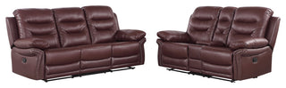 Anders Leather Air Match Recliner Collection Burgundy 2 Piece With Console