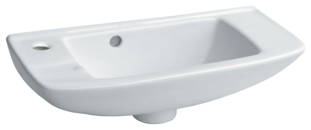West Edgewood 20" White Wall Mounted Bathroom Sink with Overflow Heavy Duty