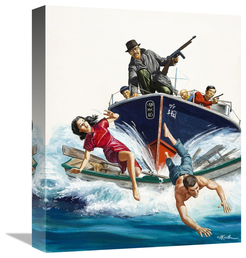 "Tokyo Sally and the Great Japanese Manhunt" Canvas by Mort Kunstler, 13x16"