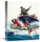 "Tokyo Sally and the Great Japanese Manhunt" Canvas by Mort Kunstler, 13x16"
