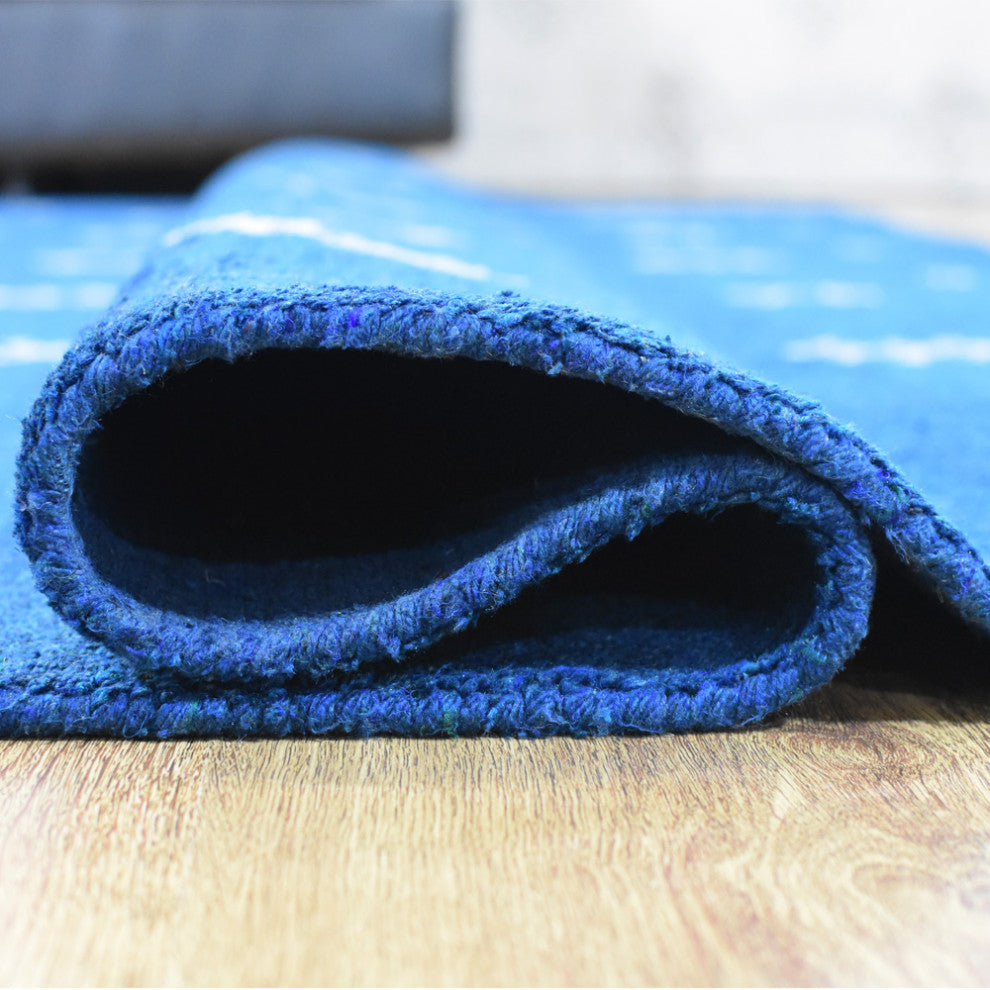 HAND KNOTTED LOOM SILK ECO-FRIENDLY AREA RUGS -8'x8', Square, Blue, Contemporary