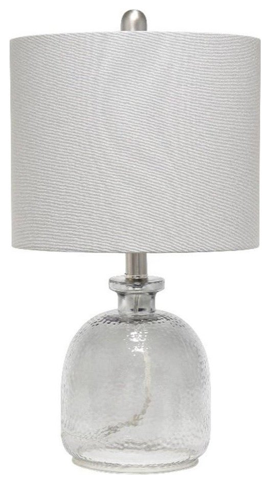 Elegant Designs Textured Glass Table Lamp, Gray