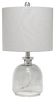 Elegant Designs Textured Glass Table Lamp, Gray
