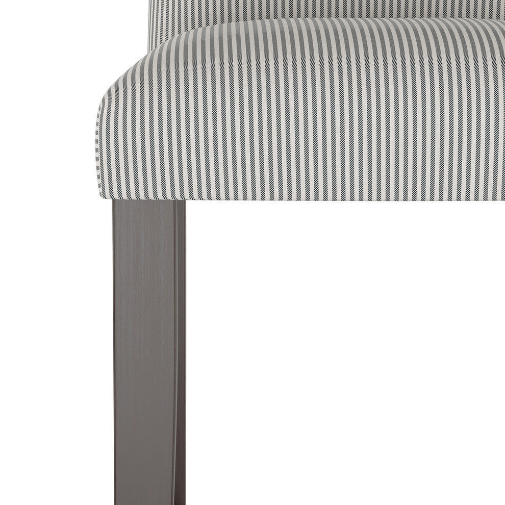 Janet Camel Back Bar Stool, Oxford Stripe Charcoal