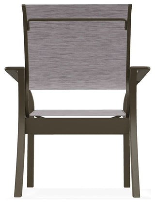 Leeward Sling Stackable Outdoor Dining Chair, Fossil/Beachwood