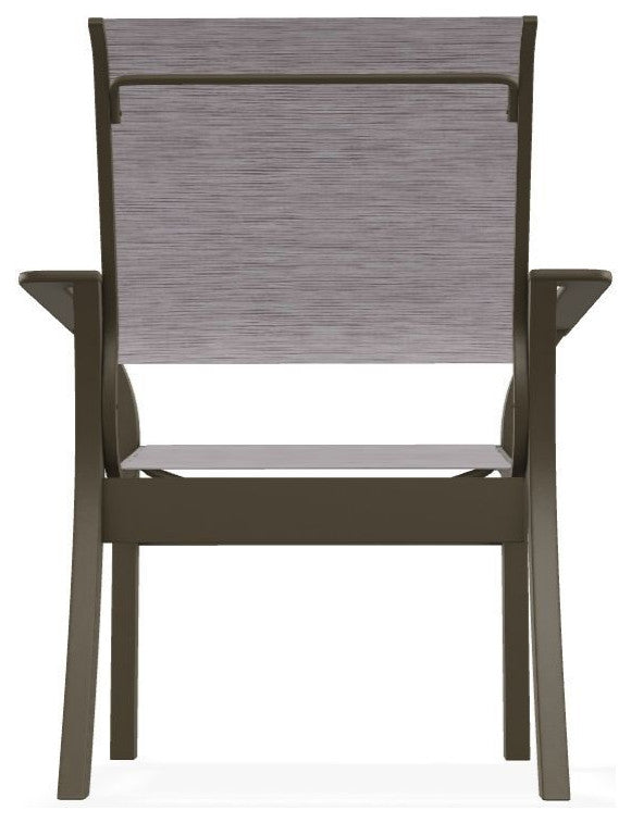 Leeward Sling Stackable Outdoor Dining Chair, Fossil/Beachwood