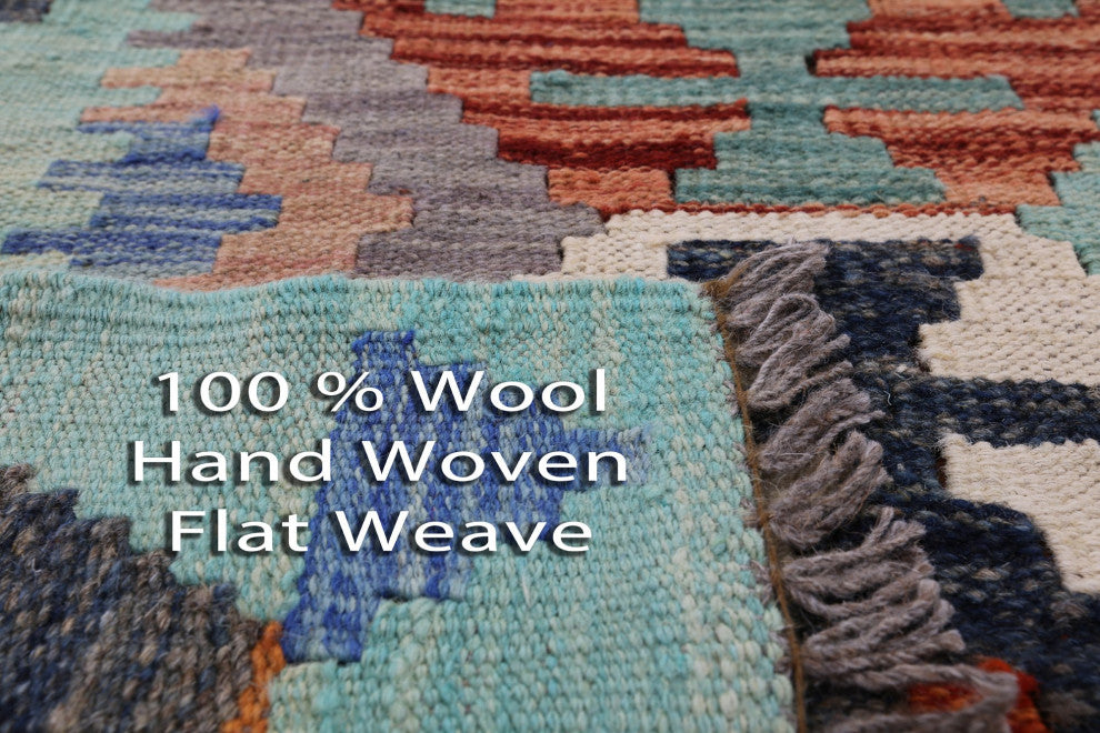 10' 2" X 16' 2" Kilim Flat Weave Wool On Wool Rug - Q12535