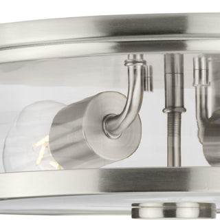Gilliam Collection 12-5/8" Two-Light Brushed Nickel Flush Mount