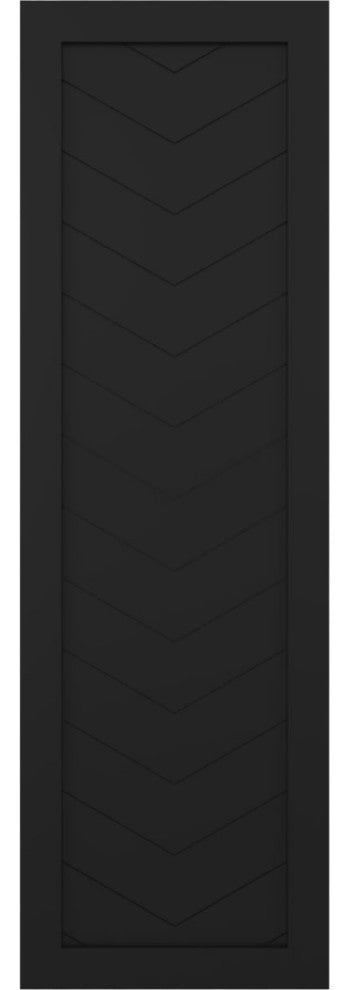 15"W True Fit PVC Single Panel Chevron Modern Style, Black, 60"H