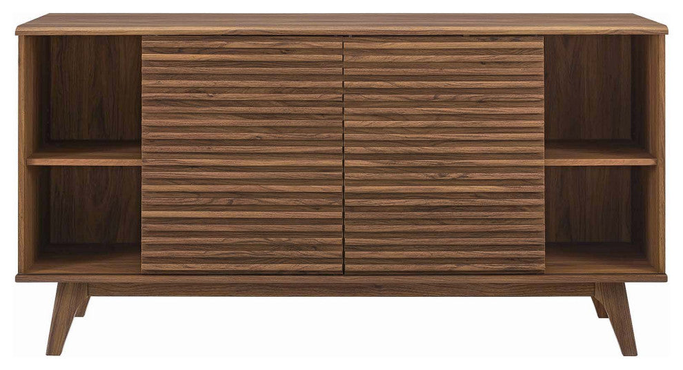 Lounge Lobby Media TV Stand Storage Buffet Sideboard, Wood, Natural Walnut