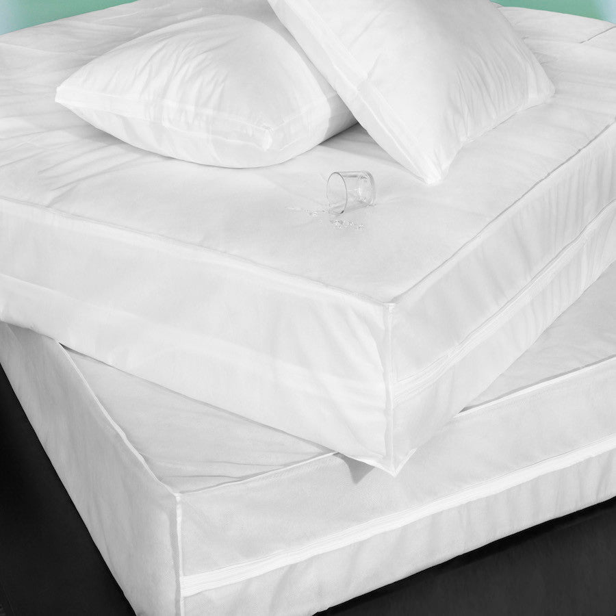 Permashield Antibacterial Extra Strong Complete Bed Protector Set, White, King