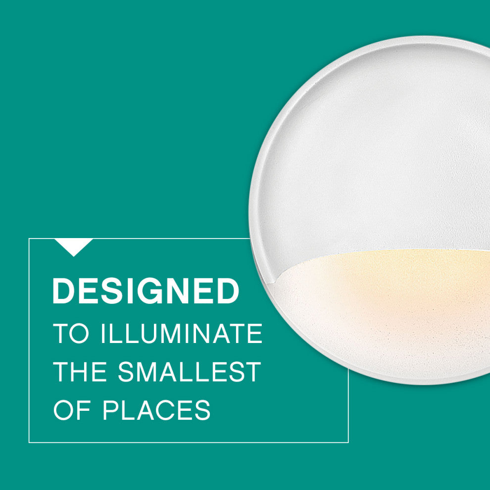 Hinkley Landscape Lighting Nuvi Round Low-Voltage LED Deck Sconce, Matte White