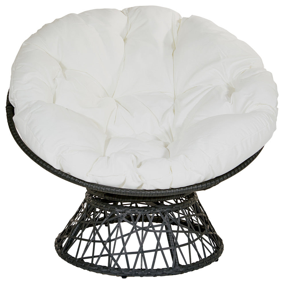 Papasan Chair, White/Black