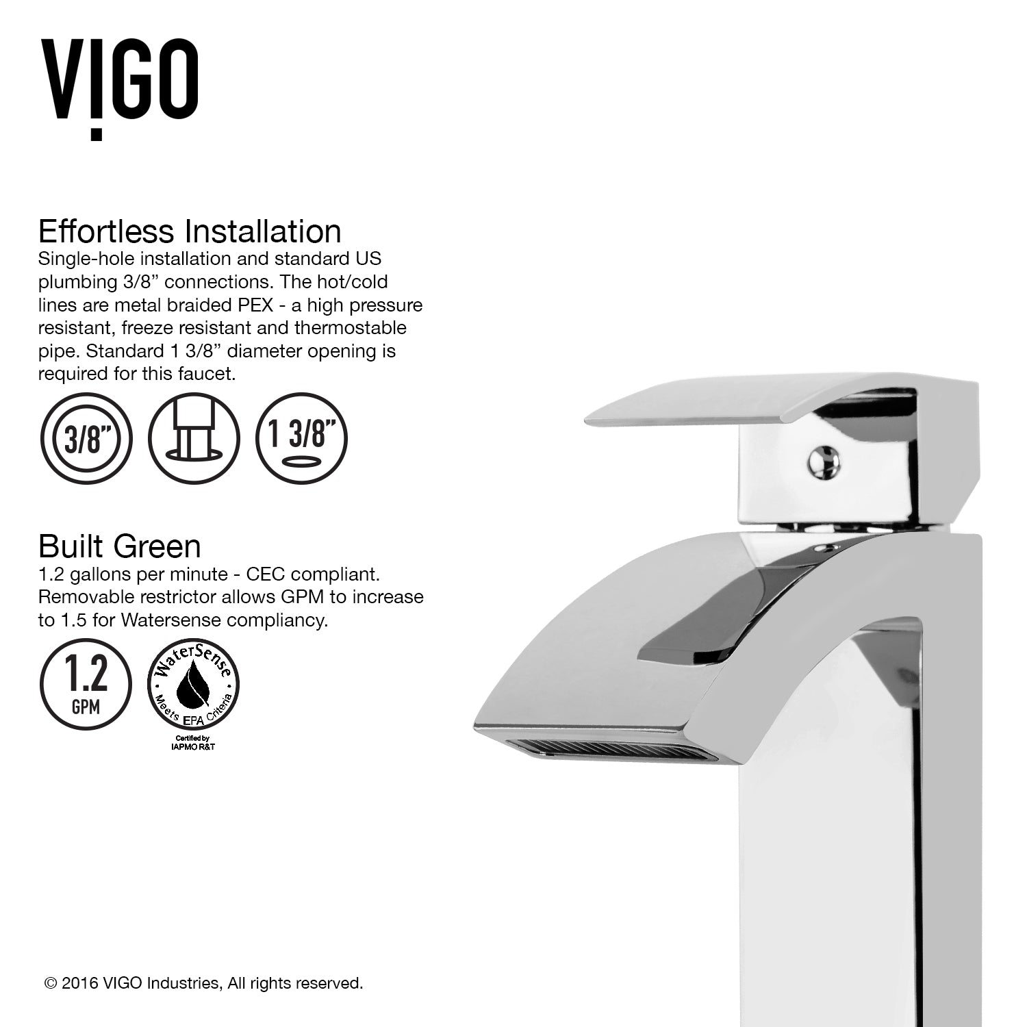VIGO Satro 7" H Single Handle Single Hole Bathroom Faucet, Chrome