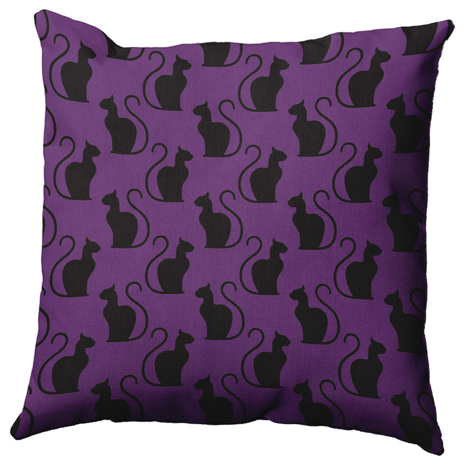 18" x 18" Spooky Cats Decorative Throw Pillow, Amethyst