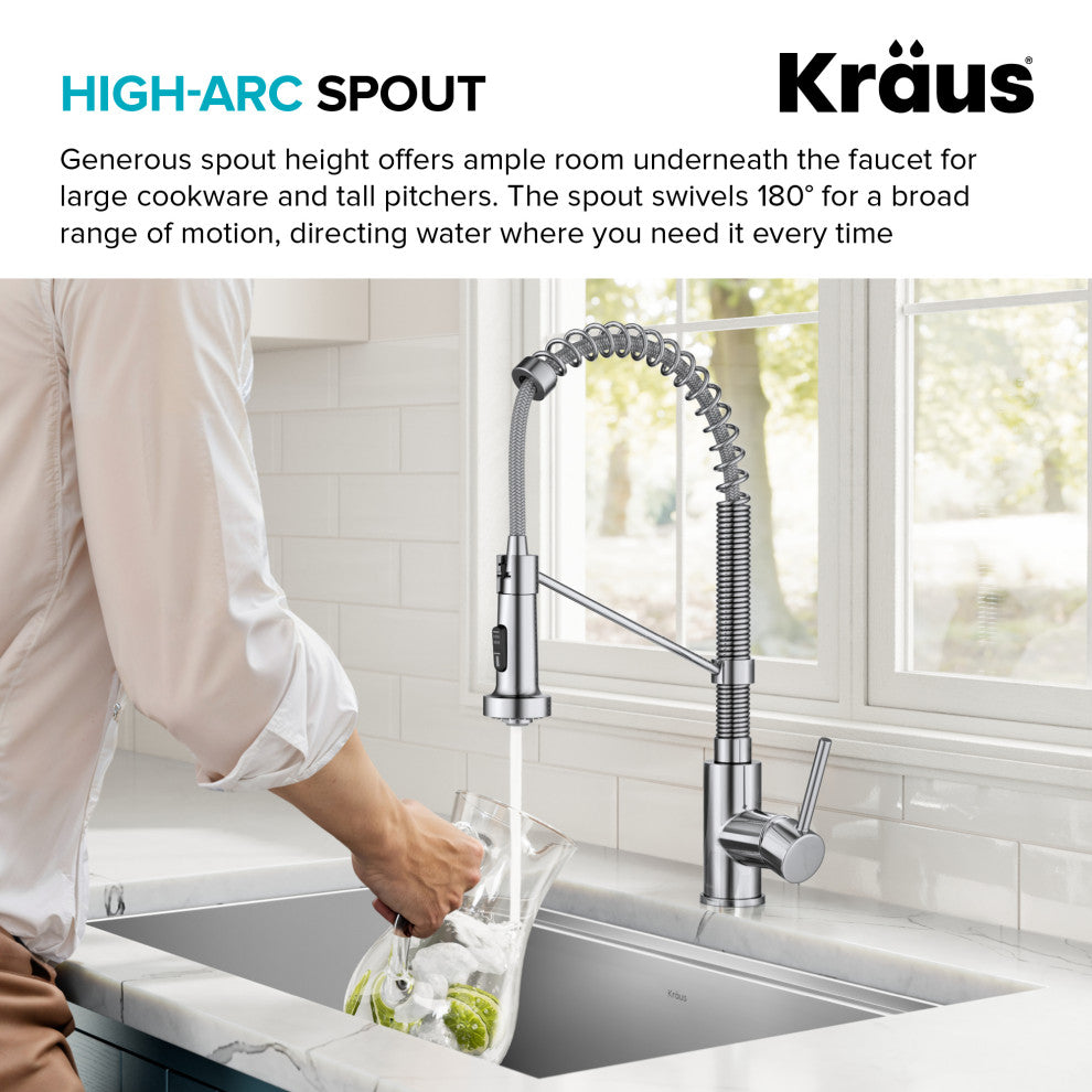Bolden Commercial Style 2-Function Pull-Down 1-Handle 1-Hole Kitchen Faucet, Chrome