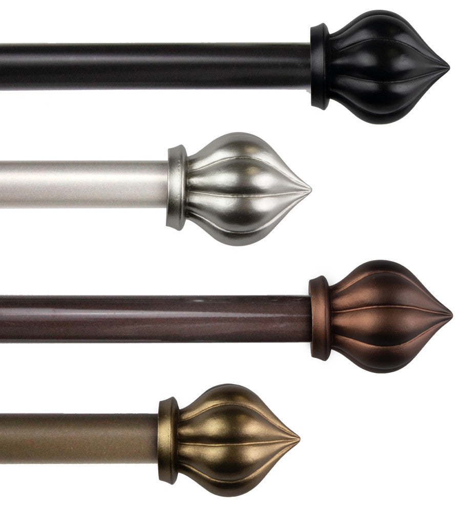 Meda 5/8" Curtain Rod, Cocoa, 18-28"