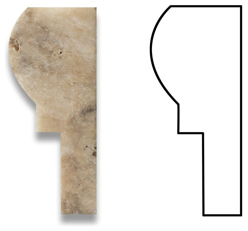 Philadelphia Travertine Honed OG-1 Chair Rail Molding Trim