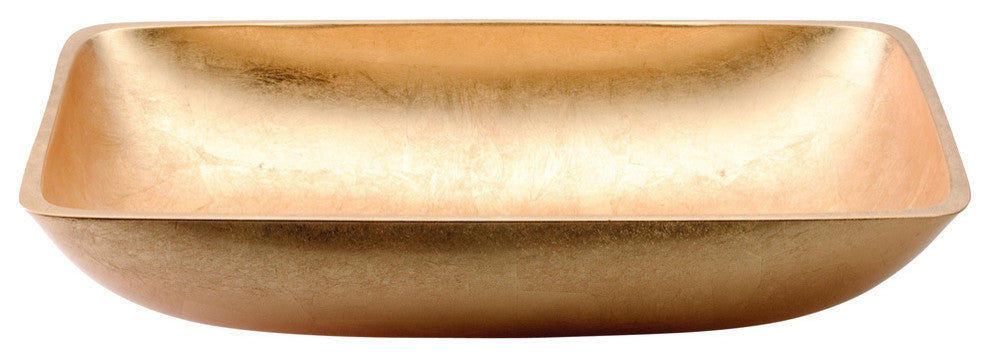 Harlex Contemporary Bathroom Sink, Gold Leaf