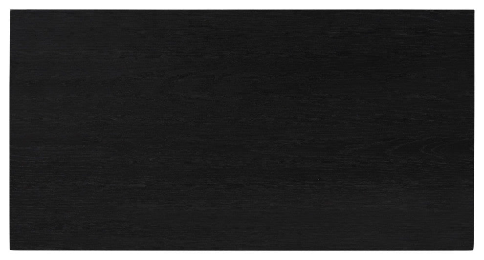 Millie Nightstand Drifted Matte Black Veneer, Drifted Oak, Antique Pewter