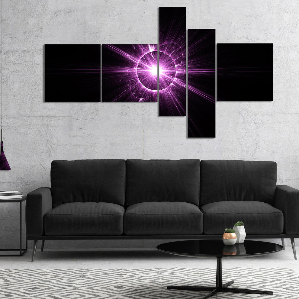 Purple Flash of Bright Star, Floral Canvas Art Print, 60"x32", 5 panels