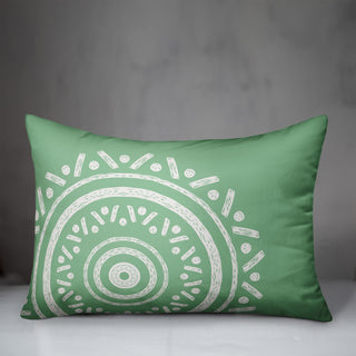 Simple Green Boho Circle 20x14 Indoor/Outdoor Pillow