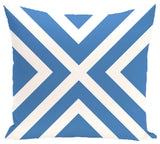 "x" Marks The Spot Stripes Print Pillow, Azure, 18"x18"