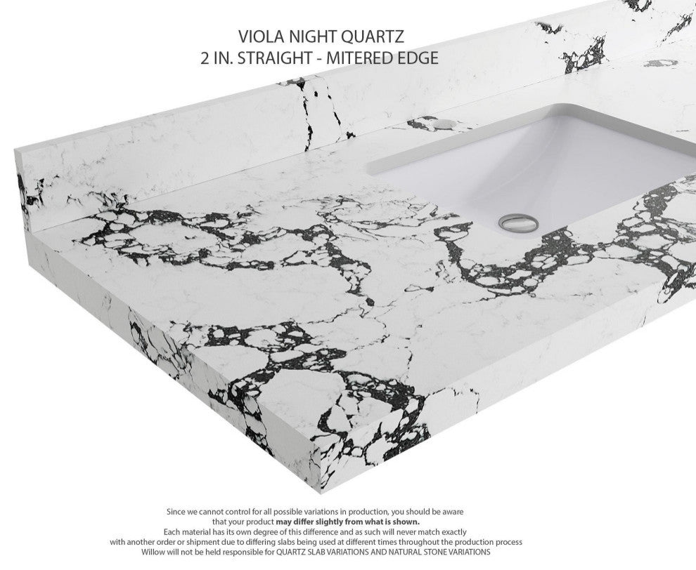 Nashville 72" Double Sink Bath Vanity, Black 2" Viola Night