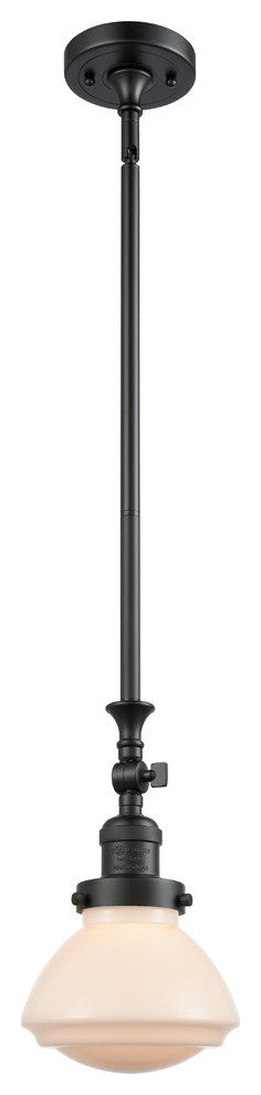 Olean 1-Light Mini Pendant, Matte Black, Matte White